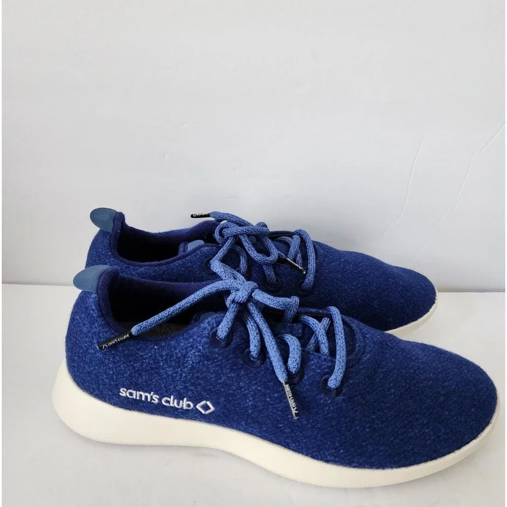ALLBIRDS Mens WOOL RUNNERS Size 9 BLUE Embroidered Shoes NWOB